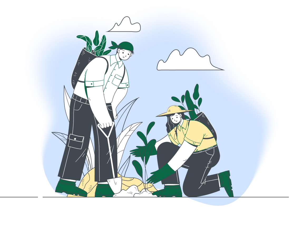 Plant trees illustration